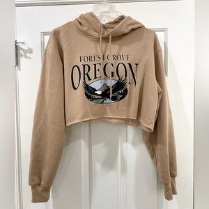 REFUGE ATHLETICS “FOREST GROVE OREGON” CROPPED HOODIE- MEDIUM